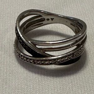 Black and White sterling silver ring